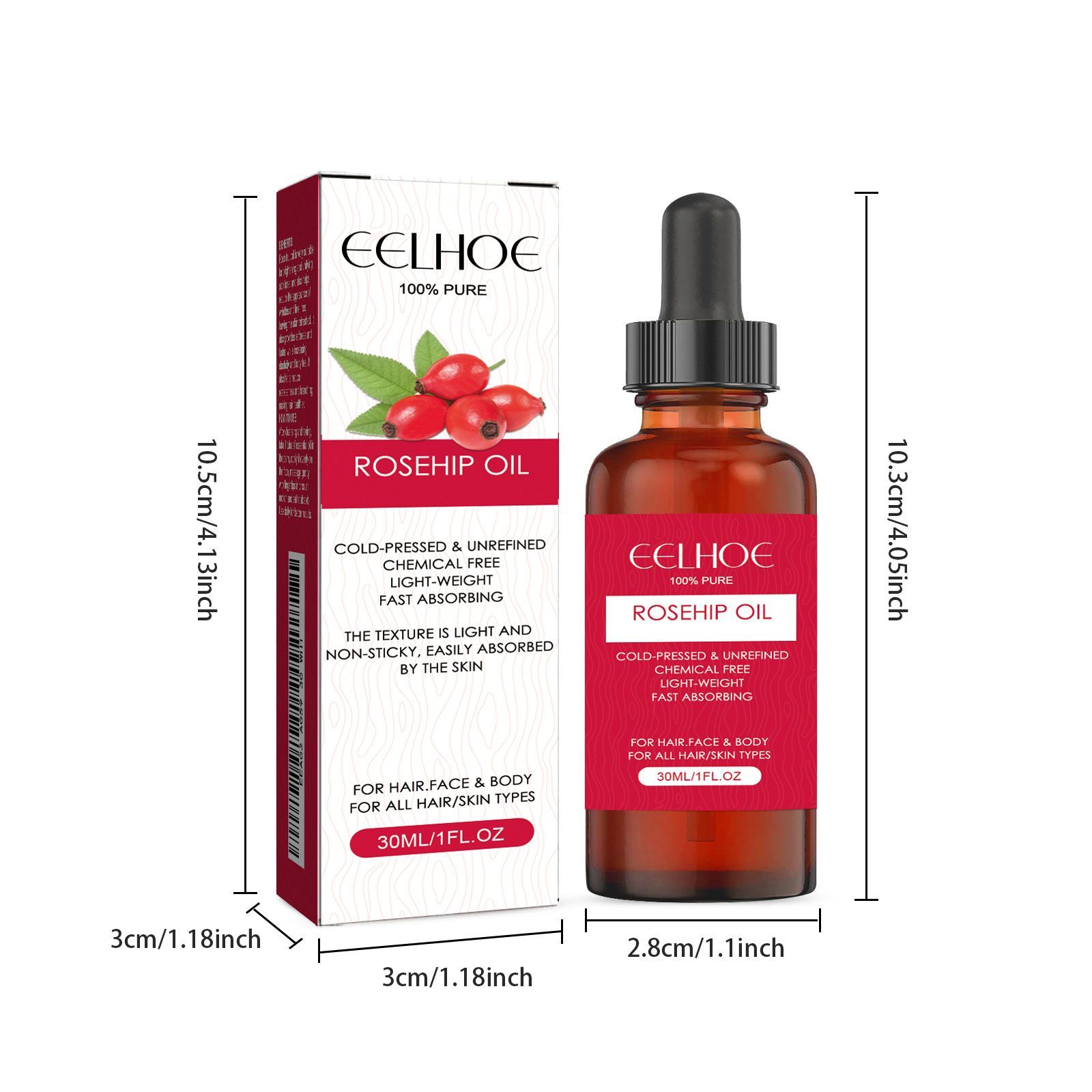 EELHOE Rosehip Facial Oil For Facial And Body Hydration - Rarvelle