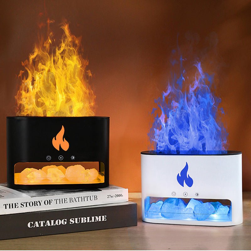 Flame Aromatherapy Humidifier with Crystal Salt & 3D Light - Rarvelle