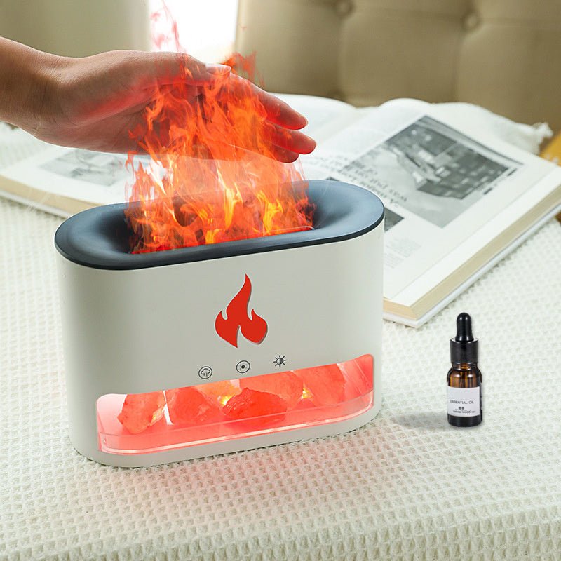 Flame Aromatherapy Humidifier with Crystal Salt & 3D Light - Rarvelle