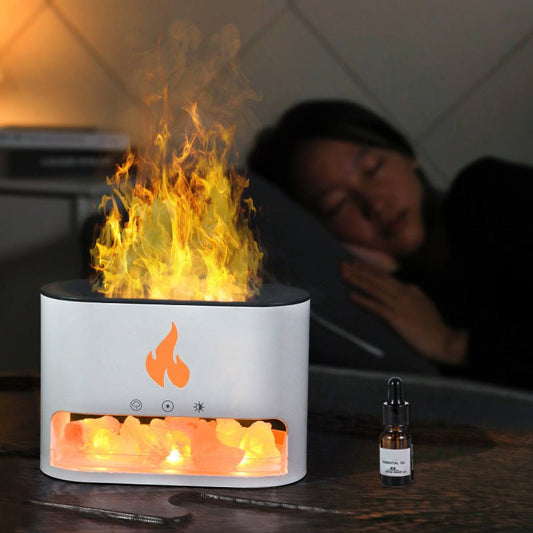 Flame Aromatherapy Humidifier with Crystal Salt & 3D Light - Rarvelle